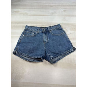 Calvin Klein Omega Side Slit Medium Wash Blue Denim Short Shorts  vintage